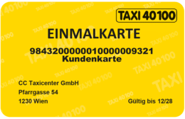 Einmalkarte Taxi40100