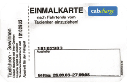 Cabcharge Einmalkarte